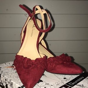 CL by Laundry red velvet shoes; never worn